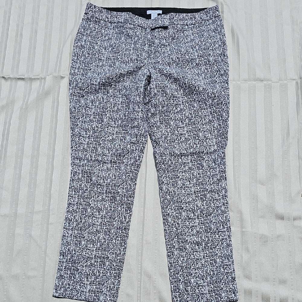 Katherine Barclay Black and White Dress Pants with Geometric Print